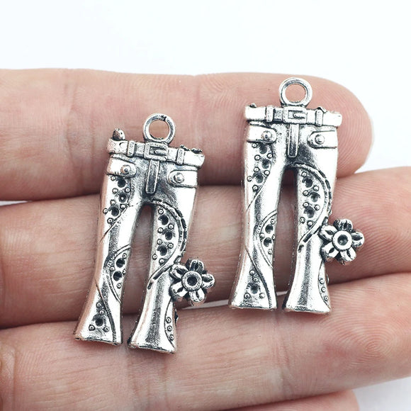 8Pcs 19*24mm Antique Silver Color Alloy Pretty Pants Charms Vintage Earrings Necklace Pendant For DIY Jewelry Making