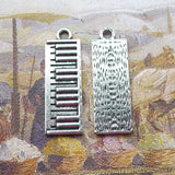 8Pieces 10*30mm Mixed Alloy Antique Silver Color Piano Charms Keychain Bracelet Pendant Accessory For DIY Jewelry Making