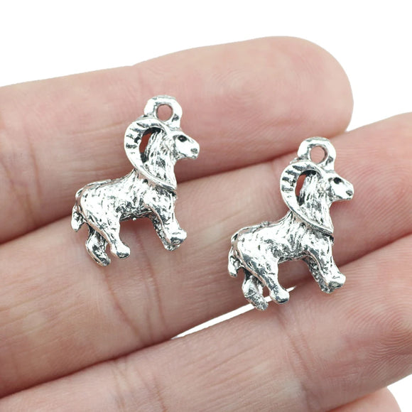 8Pieces 14*23mm Mixed Alloy Antique Silver Color Tibetan Antelope Charms Pendant Accessory For DIY Jewelry Making