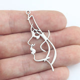 8Pieces 20*50mm Antique Silver Color Hollow Women Face Charms Necklace Bracelet Pendant Unique Charms For Jewelry Making
