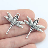 8Pieces 28*32mm Antique Silver Color Dragonfly Charms Keychain Necklace Pendant Accessory Charms For DIY Jewelry Making