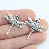 Newest 8Pieces 28*32mm Antique Silver Color Dragonfly Charms Keychain Necklace Pendant Accessory Charms For DIY Jewelry Making