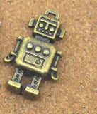 10 Pieces/Lot 18mm*11mm Antique Silver plated Or Antique Bronze 3D Robot Charms For Jewelry Making