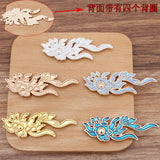 4Pc DYI Alloy Flower Oil Dripping Cloud Peony Hairpin Accessories Material (12474)