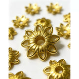 11.6mm 50-piece alloy golden eight-petaled flower base bead spacer jewelry accessory h6011