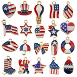 1 American Independence Day USA flag pendant DIY earrings, star cross flag alloy resin pendant