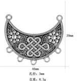 1pc Tibetan Silver Vintage Zinc Alloy Antique Silver Pendant Accessory Ethnic Siberian Style Ornament Pendant