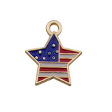 1 American Independence Day USA flag pendant DIY earrings, star cross flag alloy resin pendant