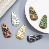 2pc 48x24mm Vintage DIY jewelry multi-colored irregular necklace alloy pendant