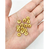 6.8mm 100-piece alloy golden five-leaf flower base bead spacer handmade bead string h6008