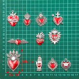 11 European and American cross-border personality retro gothic peach heart wings alloy earrings necklace jewellery accessories