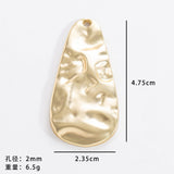 2pc 48x24mm Vintage DIY jewelry multi-colored irregular necklace alloy pendant