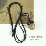 1pc Ebony acorn can be twisted to open safflower pear hazelnut DIY accessories pinecone pendant keychain car hanging decoration wishing bottle