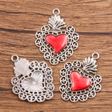 11 European and American cross-border personality retro gothic peach heart wings alloy earrings necklace jewellery accessories