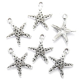 14*16mm 20pc Cross-border exclusive starfish alloy jewelry accessories pendant simple DIY bracelet necklace pendant h0751
