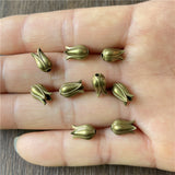 20pc Antique silver, antique gold, antique bronze, tulip-shaped flower hat, beaded flower hat