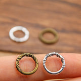 Conector de joyería con colgante geométrico redondo recortado de doble cara, 2 colores, 12 mm, accesorios de joyería de aleación para bricolaje 