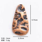 2pc 48x24mm Vintage DIY jewelry multi-colored irregular necklace alloy pendant