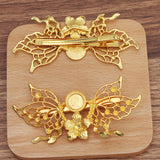 2Pc Alloy Large Double Butterfly Tongue Clip (12694)