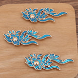 4Pc DYI Alloy Flower Oil Dripping Cloud Peony Hairpin Accessories Material (12474)