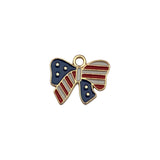 1 American Independence Day USA flag pendant DIY earrings, star cross flag alloy resin pendant