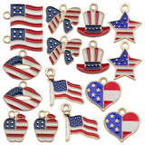 1 American Independence Day USA flag pendant DIY earrings, star cross flag alloy resin pendant