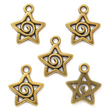 DIY alloy jewelry accessories, hollowed-out five-pointed star pendants. They can be used as decorative pendants for bracelets, keychains and other ornaments. ef4769