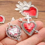 11 European and American cross-border personality retro gothic peach heart wings alloy earrings necklace jewellery accessories