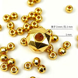 3mm 100-piece alloy golden facet small golden bead string bead spacer bead polygonal diamond facet loose bead accessory h6013