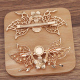 2Pc Alloy Large Double Butterfly Tongue Clip (12694)