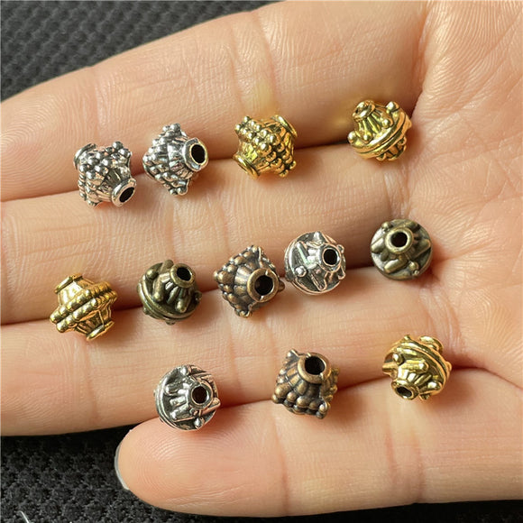 8mm irregular alloy spacer beads, vintage bracelet stringing accessories.