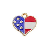 1 American Independence Day USA flag pendant DIY earrings, star cross flag alloy resin pendant
