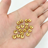 5.5mm 100-piece alloy golden five-leaf flower base spacer, DIY handmade bead accessory, h6007