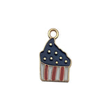 1 American Independence Day USA flag pendant DIY earrings, star cross flag alloy resin pendant