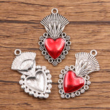 11 European and American cross-border personality retro gothic peach heart wings alloy earrings necklace jewellery accessories