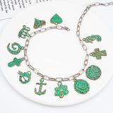 10pc Antique green and blue cross-shaped heart-shaped seahorse pendant DIY jewelry accessory vintage earring accessory