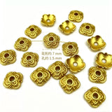 7mm 50-piece alloy golden four-petaled plum blossom base spacer bead spacer piece bead string h6015