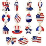 1 American Independence Day USA flag pendant DIY earrings, star cross flag alloy resin pendant