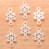 100 x Tibetan Silver Tone Flower Connector Charms for Bracelet Jewellery Making  Q1155