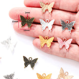 50 piezas de 18 x 15 mm, accesorio de joyería de aleación para bricolaje, colgante de mariposa D2137 