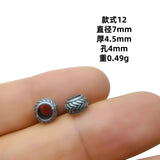 Vintage silver spear black bead spacer and loose bead set, auspicious totem flower holder Buddha head accessory, DIY bracelet necklace cultural jewelry accessory