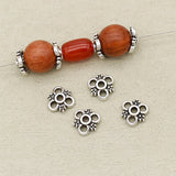 10mm Personality Tibetan Silver Circle Petal Holder Earrings Bracelet Alloy Bead Cap Spacer DIY Jewelry Tassel Cap
