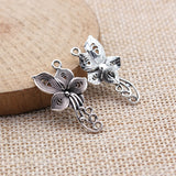 10pc 27x14mm 1.1g antique silver DIY alloy pendant accessory Chinese style flower pendant