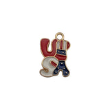 1 American Independence Day USA flag pendant DIY earrings, star cross flag alloy resin pendant