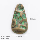 2pc 48x24mm Vintage DIY jewelry multi-colored irregular necklace alloy pendant
