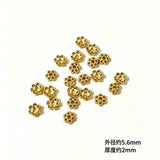 5.6mm 100-piece alloy golden hollowed-out plum blossom petal spacer DIY jewelry accessory h6006