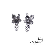 10pc 27x14mm 1.1g antique silver DIY alloy pendant accessory Chinese style flower pendant