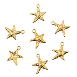 10pc  2-color 1.2g small starfish, 19*23mm, popular DIY alloy hollow-out, charming handmade necklace, marine jewelry pendant accessory
