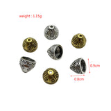 20pc Antique silver, antique gold, antique bronze, tulip-shaped flower hat, beaded flower hat
