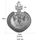 1pc Tibetan Silver Vintage Zinc Alloy Antique Silver Pendant Accessory Ethnic Siberian Style Ornament Pendant